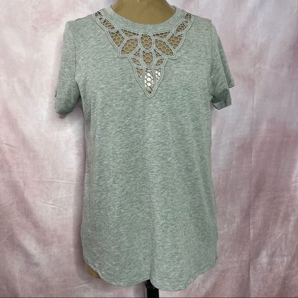Torrid Crochet Tee-Heather Grey NWT Size 10 - Picture 2 of 16